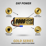 DXF 3S 11.4V 8000mAh 140C Graphene Hardcase LiPo Battery with EC5 Plug for 1/8 1/10 RC Cars, Trucks, Buggies (1-6 Pack Available)