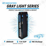 DXF LiPo Battery 2S2P 7.4V 8000mAh 110C Graphene with 5mm Bullet / EC5 / T / TRX / XT60 / XT90 / XT150 / Q8s Plug for RC 1/10 Touring Car Racing