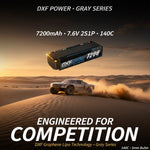 DXF 2S 7.6V LiPo Battery 140C 7200mAh LCG Hardcase with 5mm Bullet to Deans Plug for RC 1/8 1/10 Vehicles Car Truck Truggy Competition Racing (1-6 Pack)