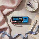 DXF Blue Version 2S HV 7.6V 10000mAh 150C Hardcase LiPo Battery with Deans T-Plug & 10AWG Wire (1-6 Pack)