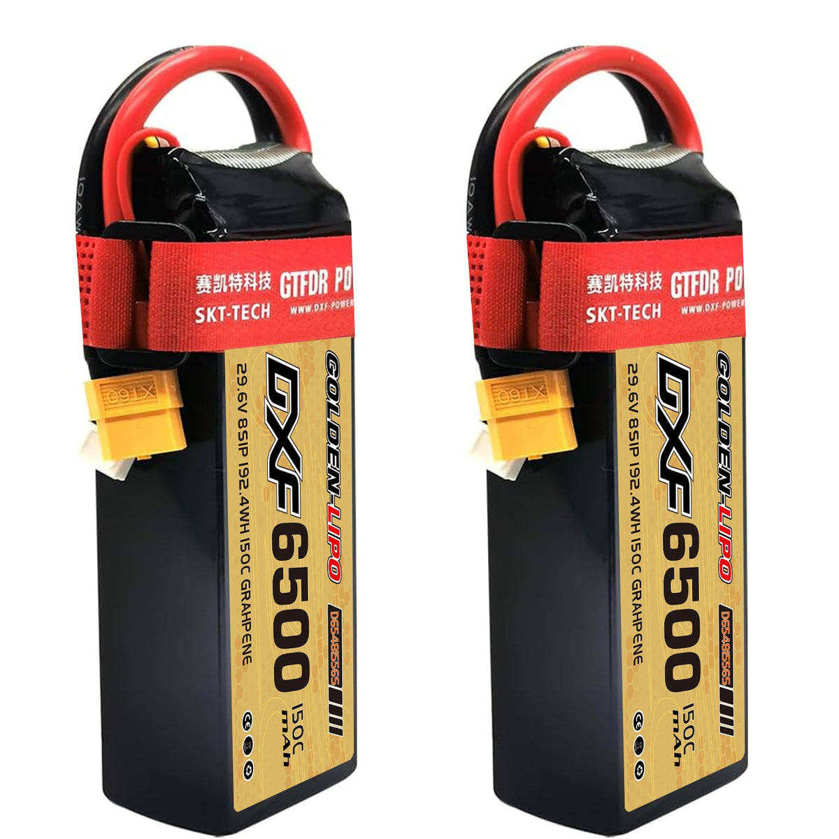 DXF Lipo Battery 8S 29.6V 6500mAh 150C Graphene Softcase with EC5 / T / TRX / XT60 / XT90 / XT150 / Q8s Plug for RC 1/8 1/10 Buggy Truck Car Off-Road Drone
