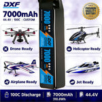 DXF Lipo Battery 12S 44.4V 7000mAh 100C GoldSeries Graphene Softcase with EC5 / T / TRX / XT60 / XT90 / XT150 / Q8s Plug for RC 1/8 1/10 Buggy Truck Car Off-Road Drone
