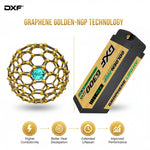DXF LiPo Battery 2S2P HV 7.6V 6300mAh 130C Graphene NGP Plus Gold Version with 5mm Bullet / EC5 / T / TRX / XT60 / XT90 / XT150 / Q8s Plug for RC 1/10 1/8 Scale Car Racing