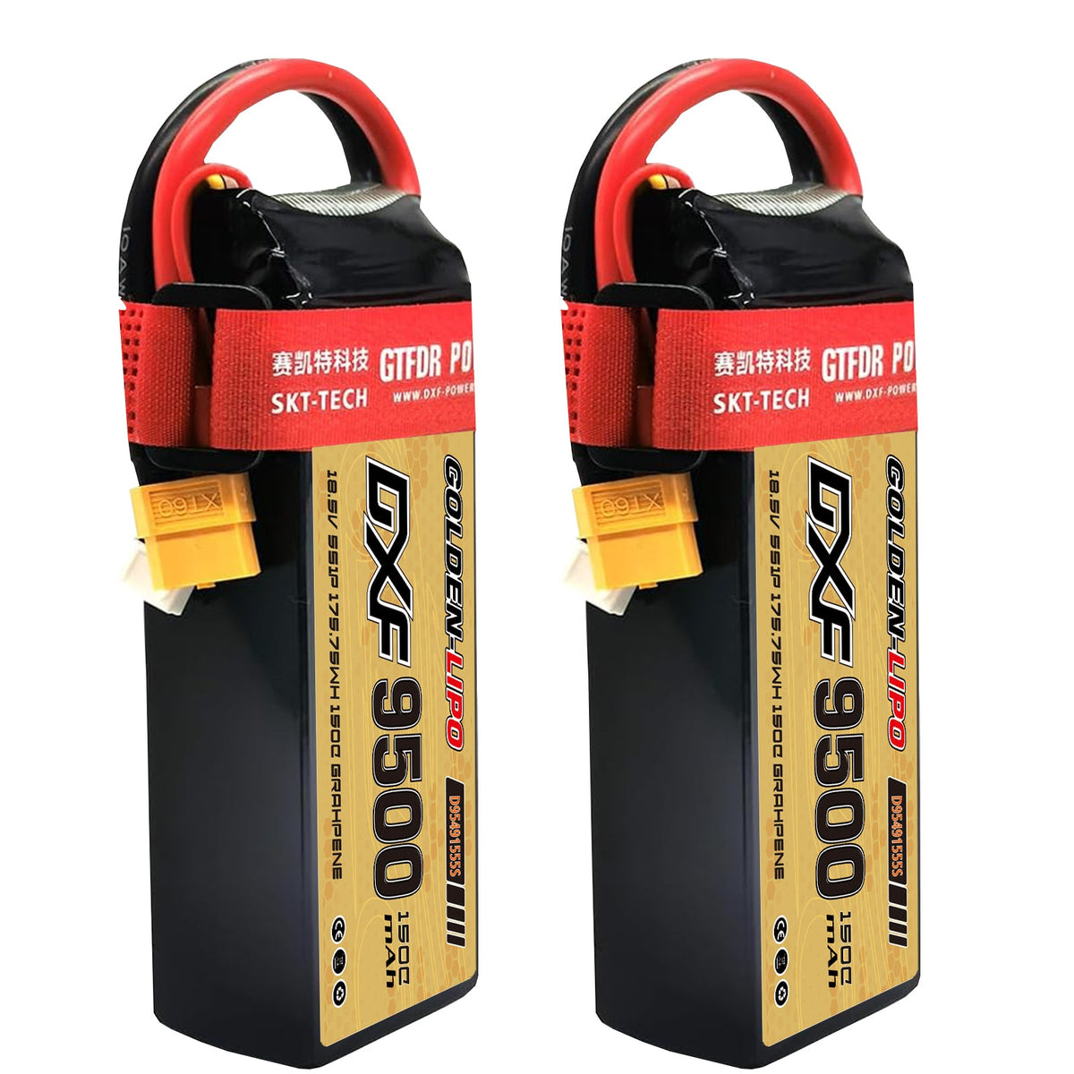 DXF LiPo Battery 6S 22.2V 9500mAh 150C Graphene Softcase with EC5 / T / TRX / XT60 / XT90 / XT150 / Q8s Plug for RC 1/8 1/10 Buggy Truck Car Off-Road Drone