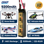 DXF Lipo Battery 12S HV 45.6V 9200mAh 140C GoldSeries Graphene Softcase with EC5 / T / TRX / XT60 / XT90 / XT150 / Q8s Plug for RC 1/8 1/10 Buggy Truck Car Off-Road Drone
