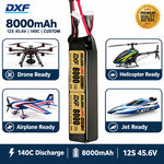 DXF Lipo Battery 12S HV 45.6V 8000mAh 140C GoldSeries Graphene Softcase with EC5 / T / TRX / XT60 / XT90 / XT150 / Q8s Plug for RC 1/8 1/10 Buggy Truck Car Off-Road Drone