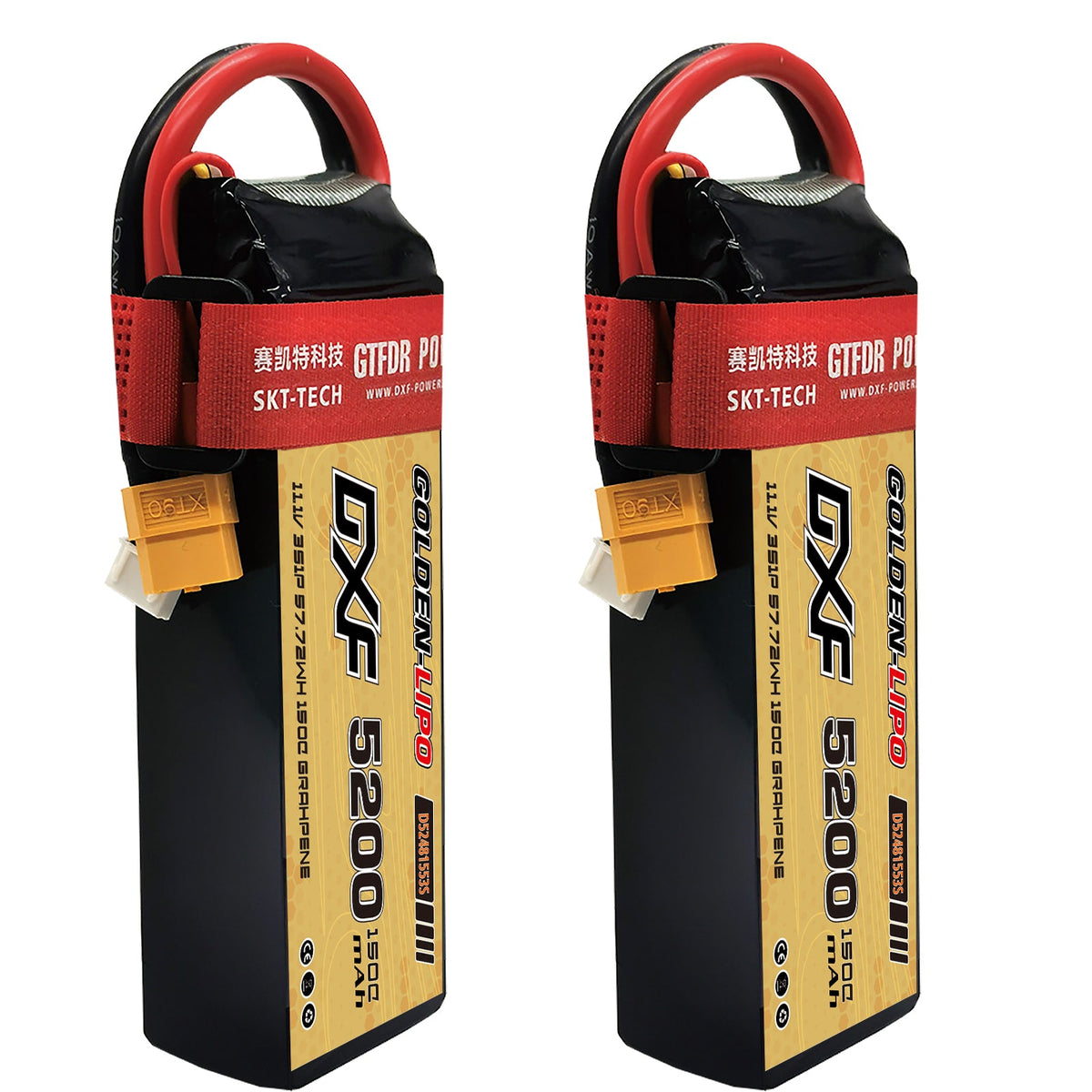 DXF Lipo Battery 3S 11.1V 5200mAh 150C Graphene Softcase with EC5 / T / TRX / XT60 / XT90 / XT150 / Q8s Plug for RC 1/8 1/10 Buggy Truck Car Off-Road Drone
