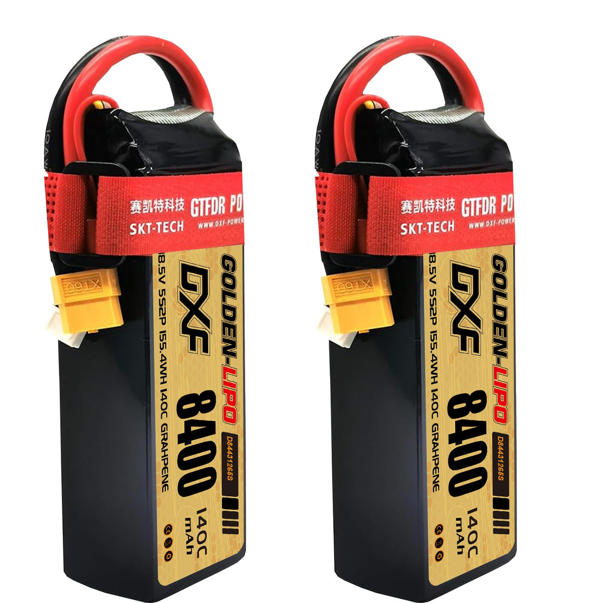 DXF LiPo Battery 5S 18.5V 8400mAh 140C Graphene Softcase with EC5 / T / TRX / XT60 / XT90 / XT150 / Q8s Plug for RC 1/8 1/10 Buggy Truck Car Off-Road Drone