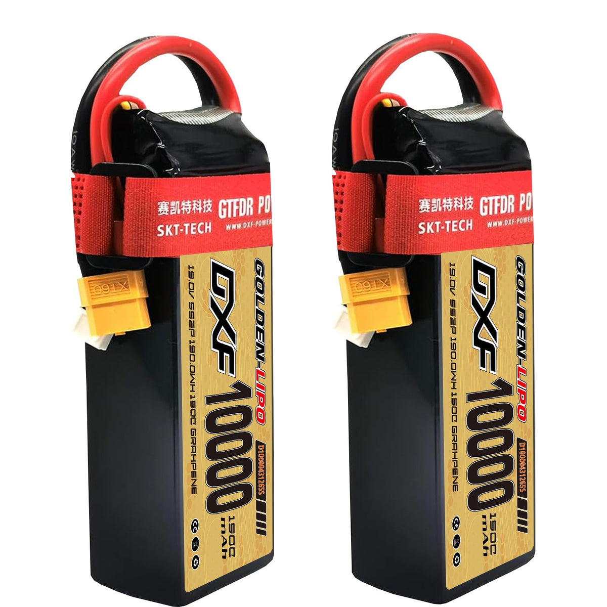 DXF Lipo Battery 5S HV 19.0V 10000mAh 150C GoldSeries Graphene Softcase with EC5 / T / TRX / XT60 / XT90 / XT150 / Q8s Plug for RC 1/8 1/10 Buggy Truck Car Off-Road Drone