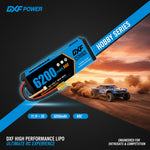 DXF 3S 11.1V 6200mAh 80C Graphene LiPo Hardcase Battery with 10AWG XT90 Plug for 1/8 1/10 RC Car Buggy Truck Boat Drone (1-6 Pack Available)