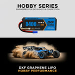 DXF 3S 11.1V 8400mAh 120C Hardcase LiPo Battery with 10AWG EC5 for 1/8 1/10 RC Cars, Trucks, Buggies (1-6 Pack Available)