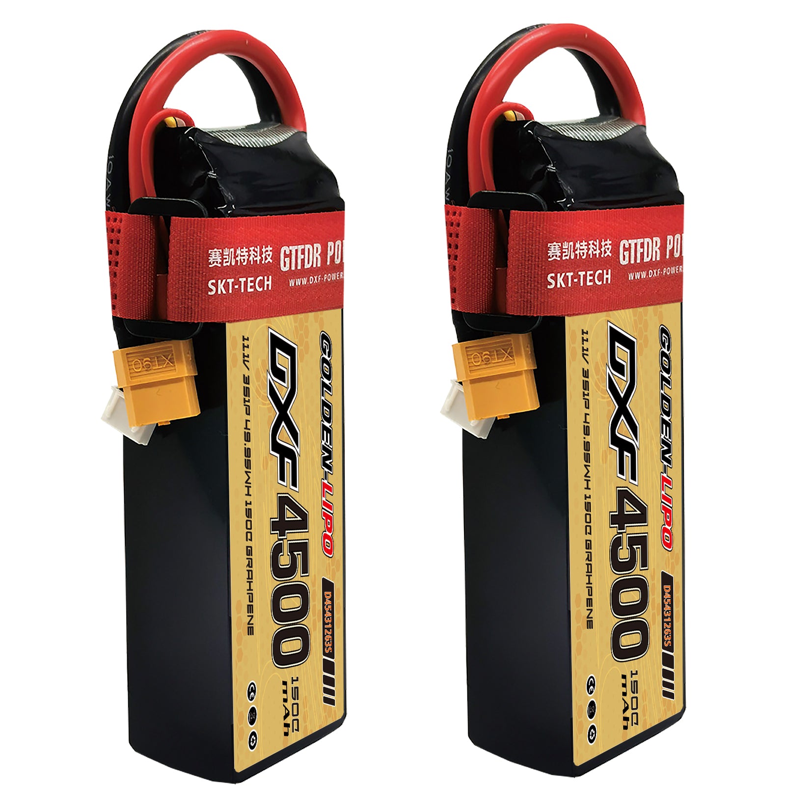 DXF Lipo Battery 3S 11.1V 4500mAh 150C GoldSeries Graphene Softcase with EC5 / T / TRX / XT60 / XT90 / XT150 / Q8s Plug for RC 1/8 1/10 Buggy Truck Car Off-Road Drone