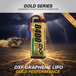 DXF 4S 14.8V 8400mAh 140C Graphene Hardcase LiPo Battery with EC5 & 10AWG Wire (1-6 Pack)
