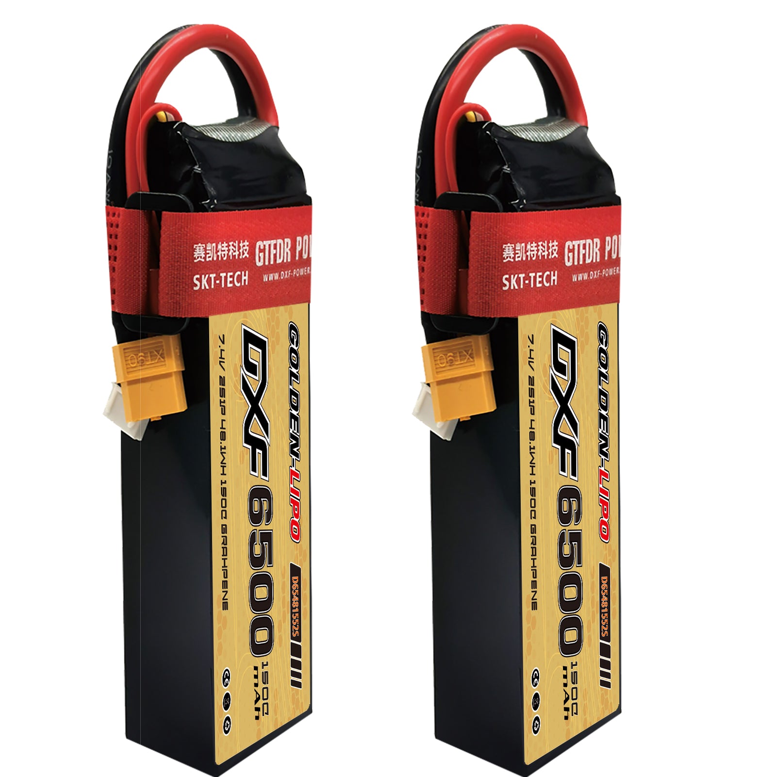 DXF Lipo Battery 2S 7.4V 6500mAh 150C Graphene Softcase with EC5 / T / TRX / XT60 / XT90 / XT150 / Q8s Plug for RC 1/8 1/10 Buggy Truck Car Off-Road Drone