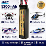 DXF Lipo Battery 12S 44.4V 5200mAh 150C GoldSeries Graphene Softcase with EC5 / T / TRX / XT60 / XT90 / XT150 / Q8s Plug for RC 1/8 1/10 Buggy Truck Car Off-Road Drone