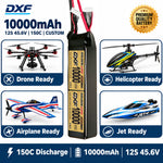 DXF Lipo Battery 12S HV 45.6V 10000mAh 150C GoldSeries Graphene Softcase with EC5 / T / TRX / XT60 / XT90 / XT150 / Q8s Plug for RC 1/8 1/10 Buggy Truck Car Off-Road Drone