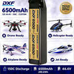 DXF Lipo Battery 12S 44.4V 6500mAh 150C GoldSeries Graphene Softcase with EC5 / T / TRX / XT60 / XT90 / XT150 / Q8s Plug for RC 1/8 1/10 Buggy Truck Car Off-Road Drone