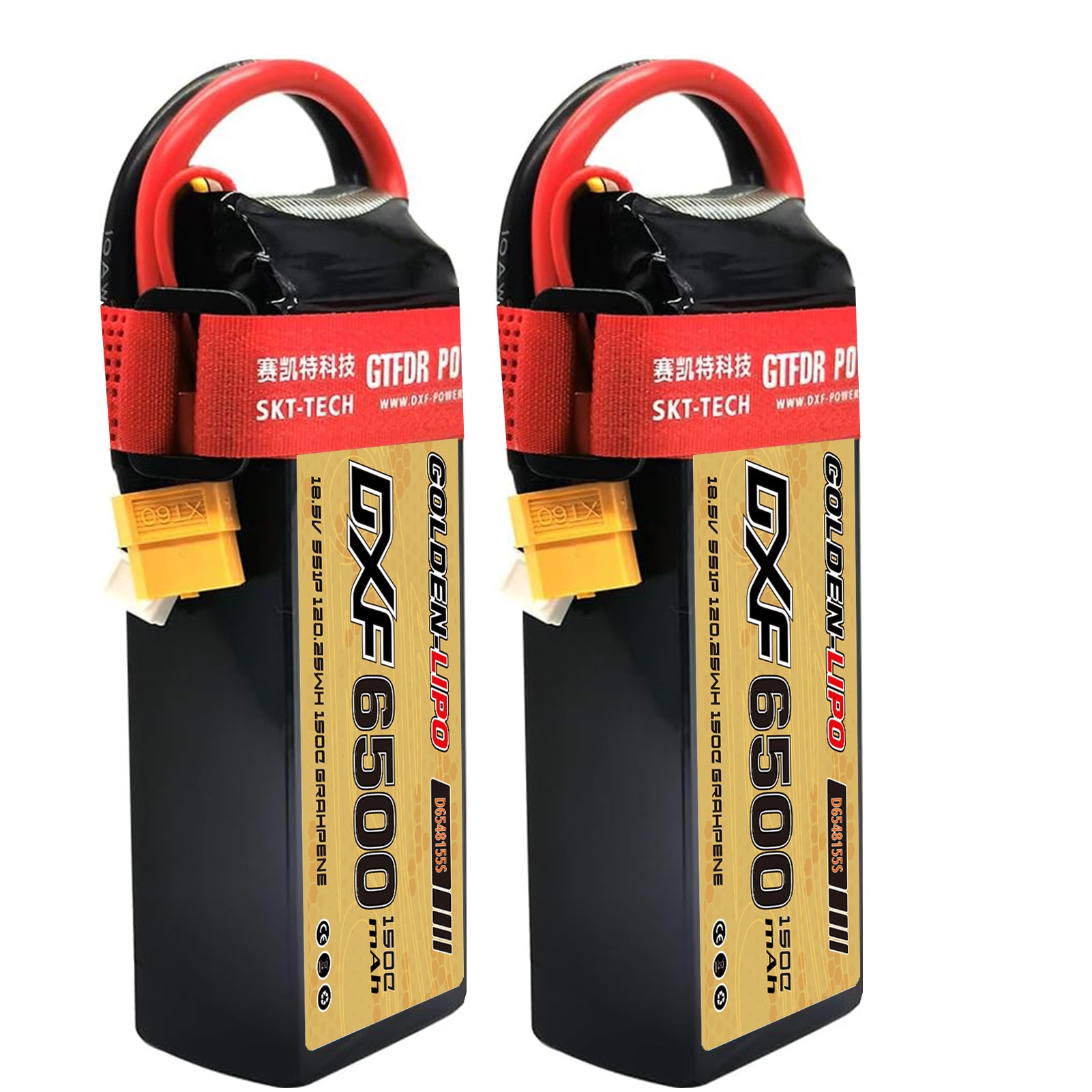 DXF Lipo Battery 5S 18.5V 6500mAh 150C Graphene Softcase with EC5 / T / TRX / XT60 / XT90 / XT150 / Q8s Plug for RC 1/8 1/10 Buggy Truck Car Off-Road Drone