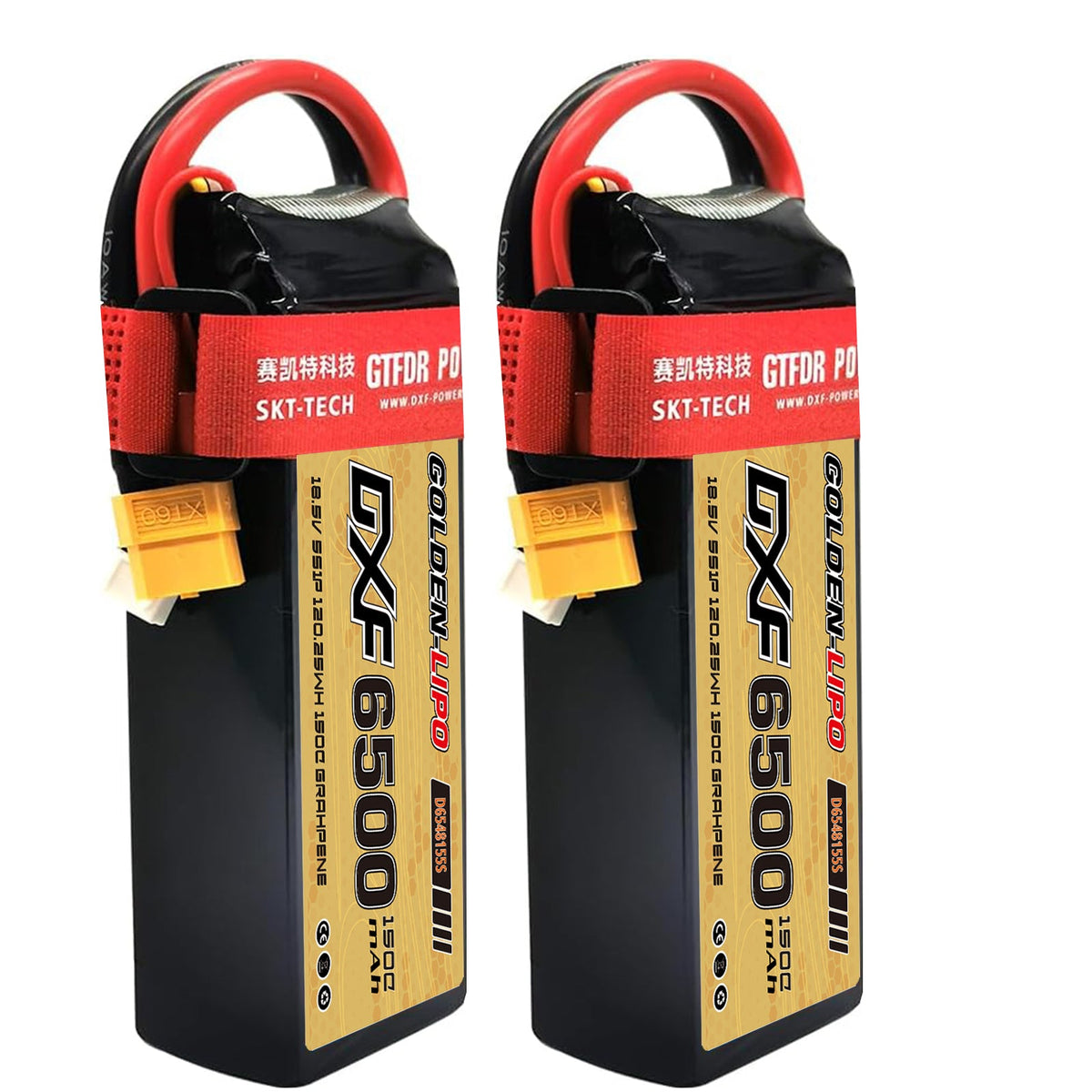 DXF Lipo Battery 5S 18.5V 6500mAh 150C Graphene Softcase with EC5 / T / TRX / XT60 / XT90 / XT150 / Q8s Plug for RC 1/8 1/10 Buggy Truck Car Off-Road Drone