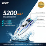 DXF 6S 22.2V 5200mAh 80C Softcase LiPo Battery with XT90 & 10AWG Wire for 1/8 RC Cars (1-6 Pack)