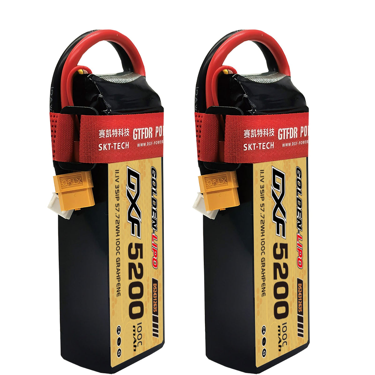 DXF Lipo Battery 3S 11.1V 5200mAh 100C Graphene Softcase with EC5 / T / TRX / XT60 / XT90 / XT150 / Q8s Plug for RC 1/8 1/10 Buggy Truck Car Off-Road Drone