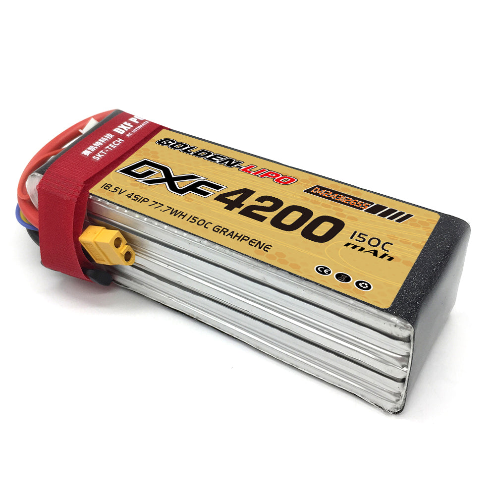 DXF Lipo Battery 5S 18.5V 4200mAh 150C GoldSeries Graphene Softcase with EC5 / T / TRX / XT60 / XT90 / XT150 / Q8s Plug for RC 1/8 1/10 Buggy Truck Car Off-Road Drone