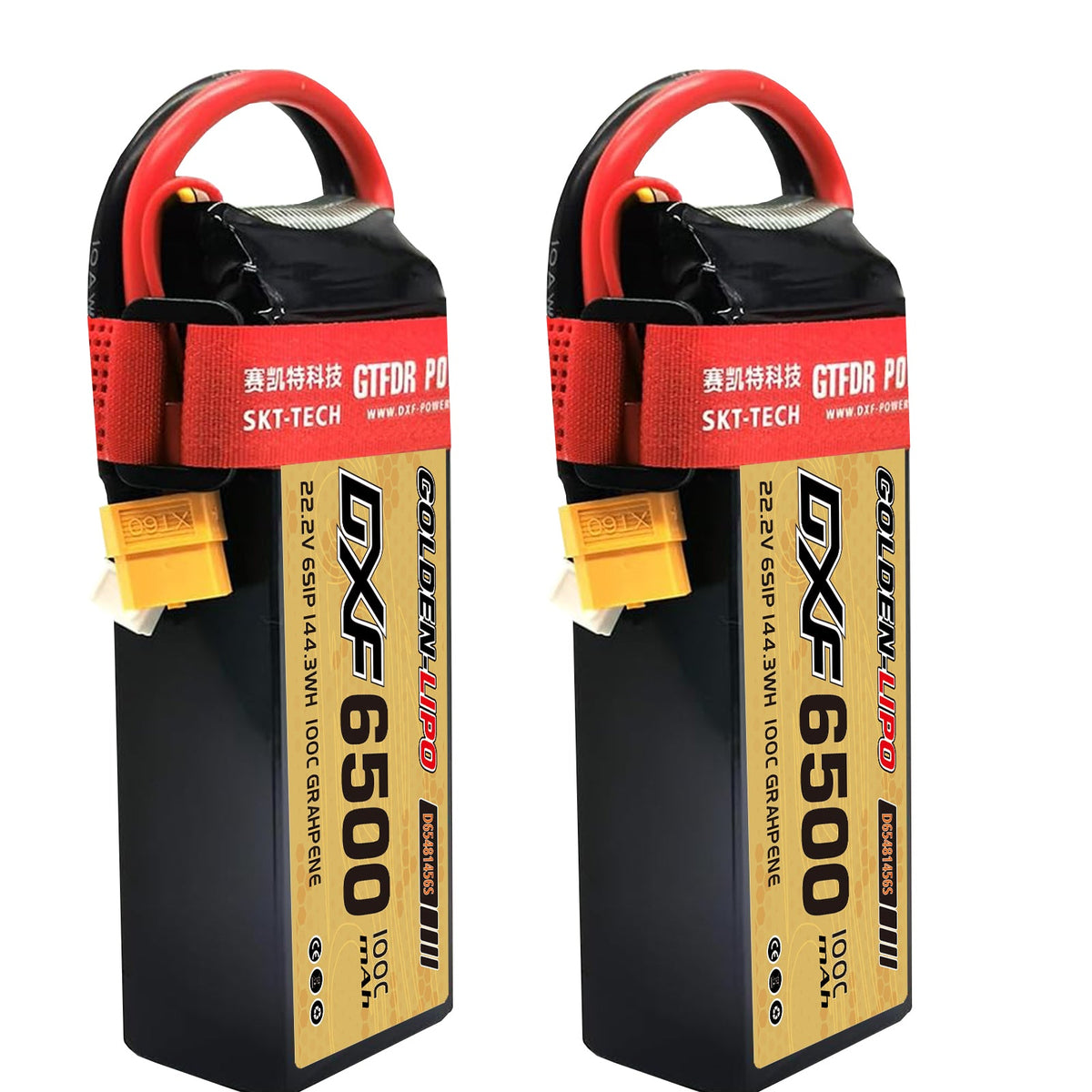 DXF Lipo Battery 6S 22.2V 6500mAh 100C Graphene Softcase with EC5 / T / TRX / XT60 / XT90 / XT150 / Q8s Plug for RC 1/8 1/10 Buggy Truck Car Off-Road Drone