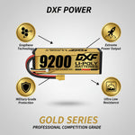 DXF LiPo Battery 3S HV 11.4V 9200mAh 140C Graphene Hardcase Gold with EC5 / T / TRX / XT60 / XT90 / XT150 / Q8s Plug for RC 1/8 1/10 Buggy Truck Car Off-Road Drone