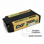 DXF 5mm Shorty 2S 7000mAh 7.6V 140C GOLDEN-NGP PLUS Hardcase LiPo Battery | EFRA Approved