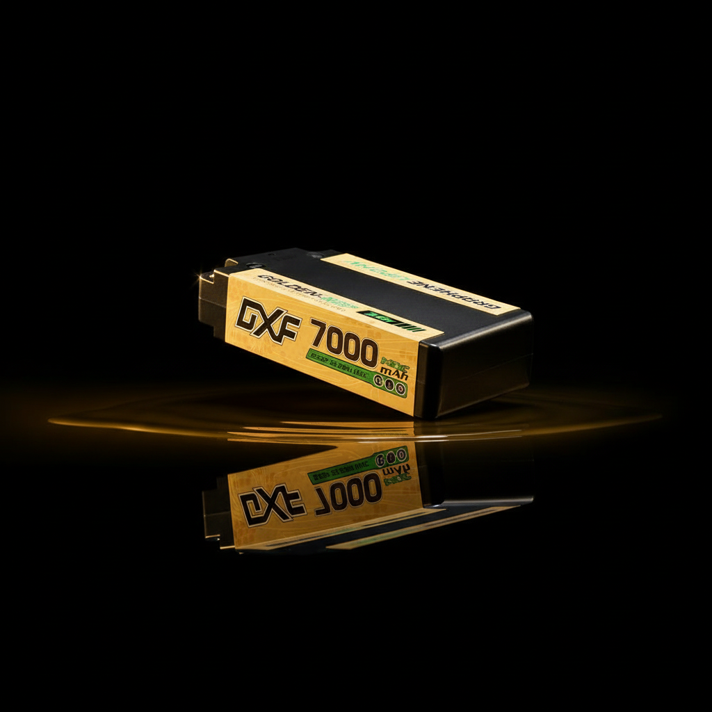 DXF 5mm Shorty 2S 7000mAh 7.6V 140C GOLDEN-NGP PLUS Hardcase LiPo Battery | EFRA Approved