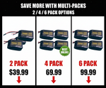 DXF 2S 7.4V 3000mAh 20C Compact Hardcase LiPo Battery for 1/8 1/10 RC Cars, Trucks, Buggies & Boats (2, 4, 6 Pack Available)