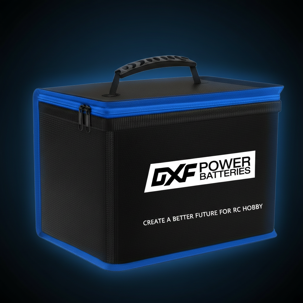 DXF LiPo Battery Fireproof Safety Bag - Charging & Storage Guard with Double Zipper (1-6 Pack Options Available)