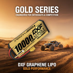 DXF LiPo Battery 3S HV 11.4V 10000mAh 150C Graphene Hardcase Gold with EC5 / T / TRX / XT60 / XT90 / XT150 / Q8s Plug for RC 1/8 1/10 Buggy Truck Car Off-Road Drone