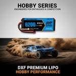 DXF 3S 11.1V 6200mAh 80C Graphene Hardcase LiPo Battery with Deans/T-Plug & 10AWG Wire (1-6 Pack)