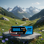 DXF Blue Version 2S HV 7.6V 10000mAh 150C Hardcase LiPo Battery with Deans T-Plug & 10AWG Wire (1-6 Pack)