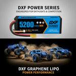 DXF LiPo Battery 3S 11.1V 5200mAh 80C Graphene Hardcase with EC5 / T / TRX / XT60 / XT90 / XT150 / Q8s Plug for RC 1/8 1/10 Buggy Truck Car Off-Road Drone
