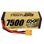 DXF LiPo Battery 4S 14.8V 7500mAh 140C Graphene Hardcase Gold with EC5 / T / TRX / XT60 / XT90 / XT150 / Q8s Plug for RC 1/8 1/10 Buggy Truck Car Off-Road Drone