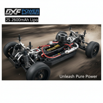 DXF 2S 7.4V 2600mAh 20C LiPo Receiver Battery Hardcase with Futaba Plug for Nitro RC Car Buggy Truggy (Multi-Pack Options)