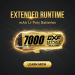 DXF 4S 14.8V 7000mAh 100C Hardcase LiPo Battery with 10AWG XT90 for 1/8 1/10 RC Cars, Trucks, Buggies (1/2 Pack Available)