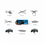 DXF 3S 11.1V 5250mAh 140C Graphene Hardcase LiPo Battery with Deans T-Plug & 10AWG Wire (1-6 Pack)