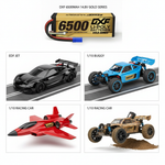 DXF Gold Series 4S 14.8V 6500mAh 100C Graphene Hardcase LiPo Battery with EC5 & 10AWG Wire (1-6 Pack)