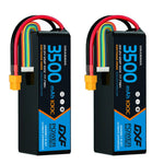 DXF 6S 22.2V 3500mAh 140C Gold Version Graphene LiPo Soft Case Battery with 12AWG XT60 Plug for RC Car Boat Airplane FPV Racing Drone (1-6 Pack Available)