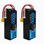 DXF 4S 14.8V 10000mAh 100C Graphene Softcase LiPo Battery with XT90 & 10AWG Wire (1-6 Pack)